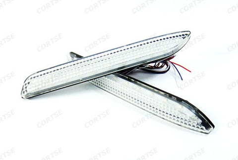 2 pieces of LED Bumper Reflector Clear lens Tail Brake Light lamp Red Alphard 08+