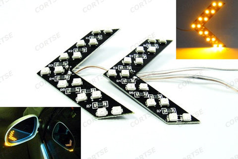 2 pieces of 14 SMD LED Side Mirror Turn Signal Arrow Panel Light Amber