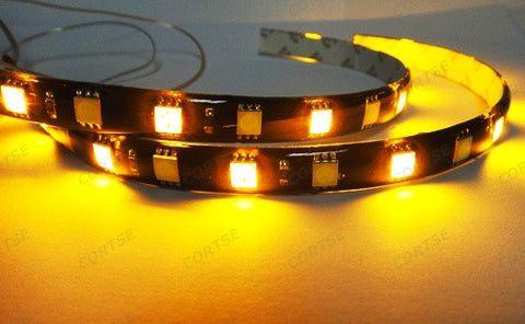 2 pieces of 18 High Power SMD LED Switchback Light strip 30cm white amber