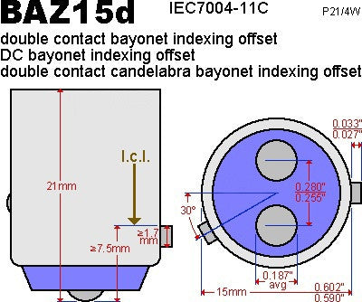 2 pieces of 15 SAMSUNG High Power 2835 SMD LED 566 BAZ15d 7225 P21/4W Light bulb 15W red