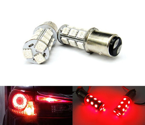 2 pieces of 18 high power SMD LED 566 BAZ15d 7225 P21/4W Light bulb red