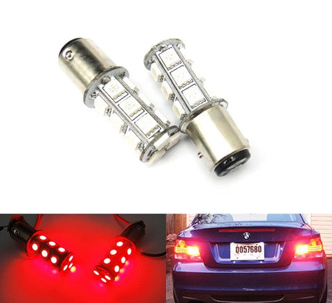 2 pieces of 18 high power SMD LED 566 BAZ15d 7225 P21/4W Light bulb red