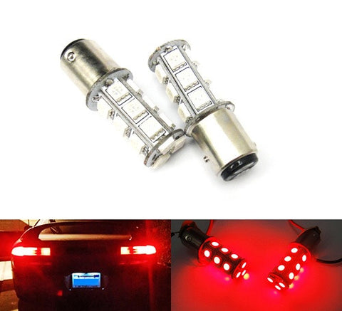 2 pieces of 18 high power SMD LED 566 BAZ15d 7225 P21/4W Light bulb red