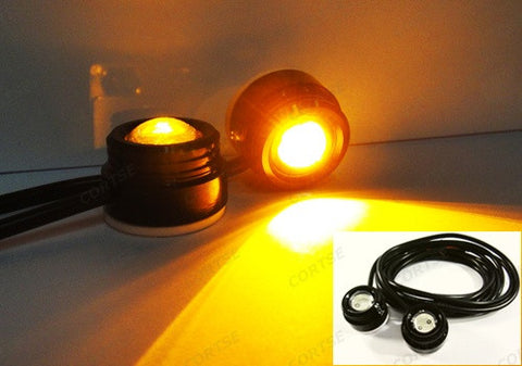 Universal 3W high power LED Eagle Eye kit Daytime Running Light DRL / Fog Lamp Amber
