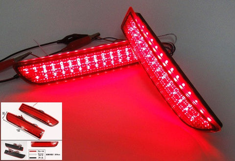 2x LED Bumper Reflector Red lens Tail Brake Light lamp Red Alphard Estima