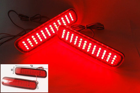 2x LED Bumper Reflector Red lens Tail Brake Light lamp Red 98-07 LX470 Land Cruiser