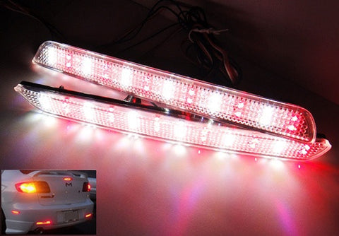 2x LED Bumper Reflector Clear lens Tail Brake Light Red Backup lamp White 04-09 Mazda3 Mazdaspeed3