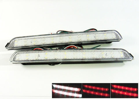 2x LED Bumper Reflector Clear lens Tail Brake Light Red Backup lamp White 04-09 Mazda3 Mazdaspeed3