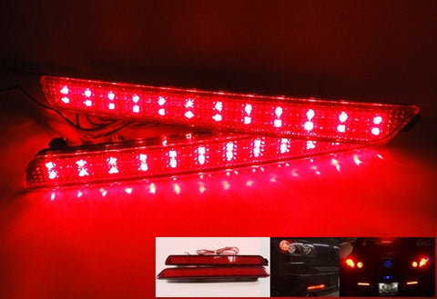 2x LED Bumper Reflector Red lens Tail Brake Light lamp Red 04-09 Mazda3 Mazdaspeed3