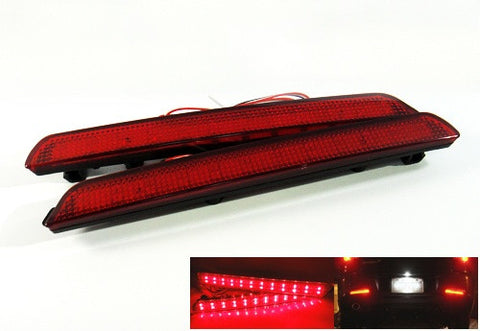 2x LED Bumper Reflector Red lens Tail Brake Light lamp Red 04-09 Mazda3 Mazdaspeed3