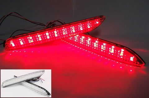2 pieces of LED Bumper Reflector Clear lens Tail Brake Light lamp Red Alphard 08+