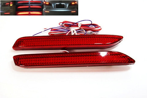 2 pieces of LED Bumper Reflector Red lens Tail Brake Light lamp Red Alphard 08+