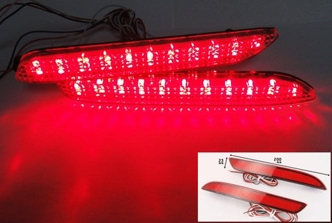 2 pieces of LED Bumper Reflector Red lens Tail Brake Light lamp Red Alphard 08+