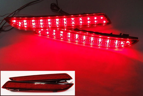 2x LED Bumper Reflector Red lens Tail Brake Light lamp Red Honda type I