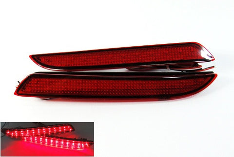 2x LED Bumper Reflector Red lens Tail Brake Light lamp Red Honda type I