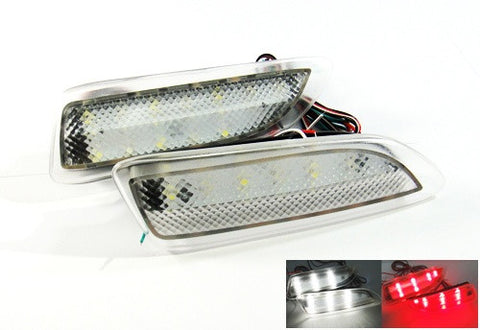 2x LED Bumper Reflector Clear lens Tail Brake Light Red Backup lamp White 2011+ CT200h Corolla