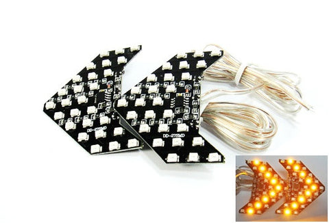 2 pieces of 27 SMD LED Side Mirror Sequential Turn Signal Arrow Panel Light Amber