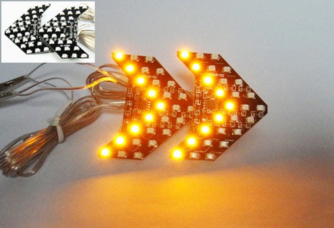 2 pieces of 27 SMD LED Side Mirror Sequential Turn Signal Arrow Panel Light Amber