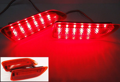 2x LED Bumper Reflector Red lens Tail Brake Light lamp Red 2011+ CT200h Corolla