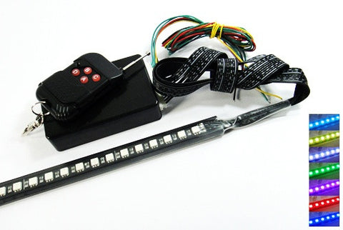 Universal 7-Color 48 SMD RGB LED Scanner Light Glowing Knight Rider kit Black Remote