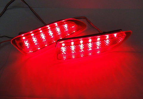 2x LED Bumper Reflector Red lens Tail Brake Light lamp Red 2011+ CT200h Corolla