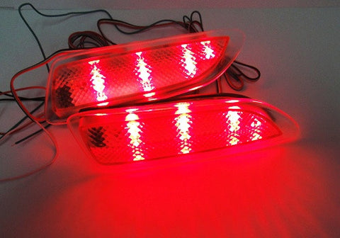 2x LED Bumper Reflector Clear lens Tail Brake Light Red Backup lamp White 2011+ CT200h Corolla