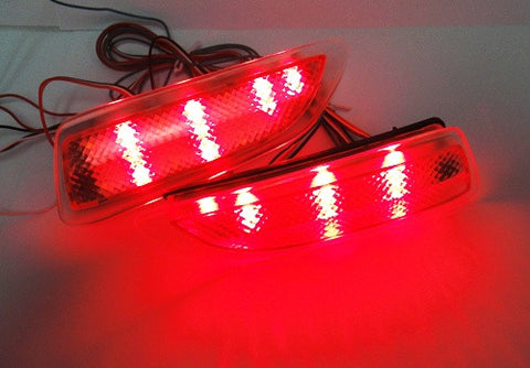 2x LED Bumper Reflector Clear lens Tail Brake Light Red Backup lamp White 2011+ CT200h Corolla
