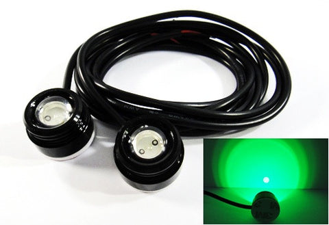 Universal 3W high power LED Eagle Eye kit Daytime Running Light DRL / Fog Lamp Green