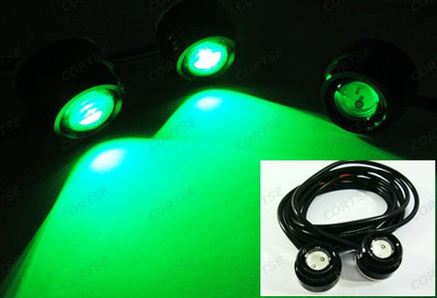 Universal 3W high power LED Eagle Eye kit Daytime Running Light DRL / Fog Lamp Green