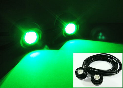 Universal 3W high power LED Eagle Eye kit Daytime Running Light DRL / Fog Lamp Green