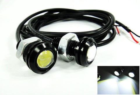 2 pieces of Universal 3W high power LED Bolt-On Screw Eagle Eye kit Backup Light DRL / Fog Lamp