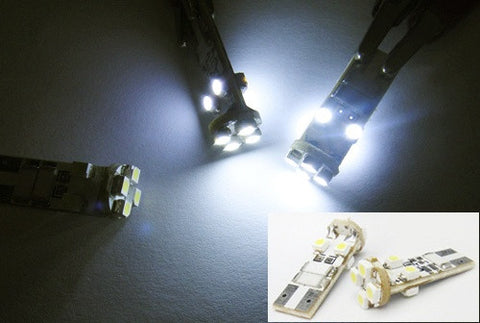 2 pieces of 8 SMD LED No Error T10 168 194 2825 501 W5W wedge light bulb white