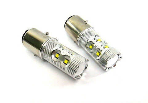2 pieces of H6 BA20d 10x CREE XB-D LED Projector Headlight Light bulb 50W white