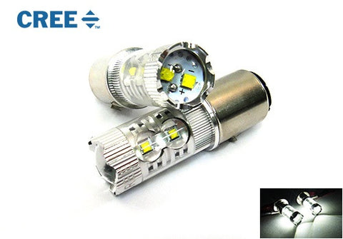 2 pieces of H6 BA20d 10x CREE XB-D LED Projector Headlight Light bulb 50W white
