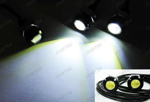 2 pieces of Universal 3W high power LED Bolt-On Screw Eagle Eye kit Backup Light DRL / Fog Lamp
