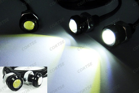 2 pieces of Universal 3W high power LED Bolt-On Screw Eagle Eye kit Backup Light DRL / Fog Lamp