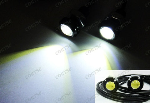 2 pieces of Universal 3W high power LED Bolt-On Screw Eagle Eye kit Backup Light DRL / Fog Lamp