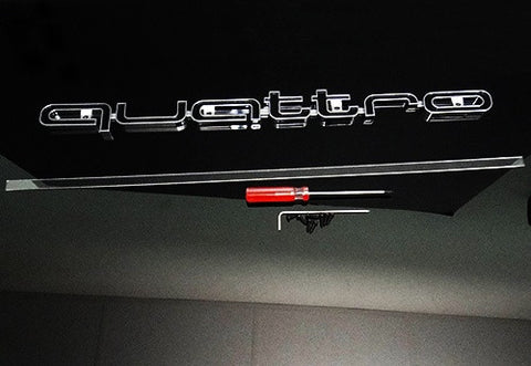 Audi Quattro RS6 Style Logo Badge Grille Emblem Chrome