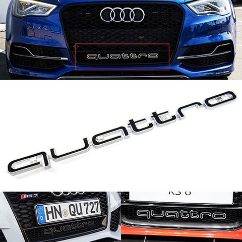 Audi Quattro RS6 Style Logo Badge Grille Emblem Chrome