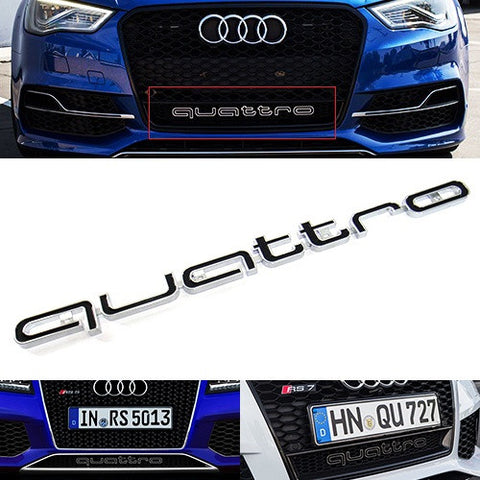 Audi Quattro RS6 Style Logo Badge Grille Emblem Chrome