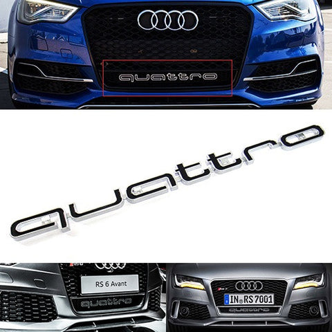 Audi Quattro RS6 Style Logo Badge Grille Emblem Chrome