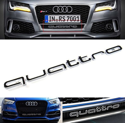 Audi Quattro RS6 Style Logo Badge Grille Emblem Chrome