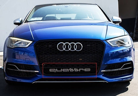 Audi Quattro RS6 Style Logo Badge Grille Emblem Chrome