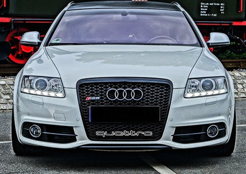 Audi Quattro RS6 Style Logo Badge Grille Emblem Chrome