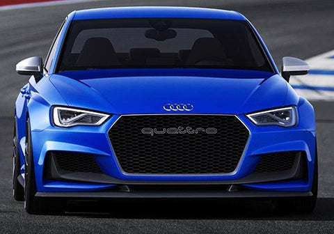 Audi Quattro RS6 Style Logo Badge Grille Emblem Chrome