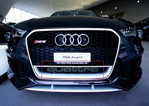 Audi Quattro RS6 Style Logo Badge Grille Emblem Chrome
