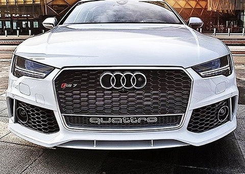 Audi Quattro RS6 Style Logo Badge Grille Emblem Chrome
