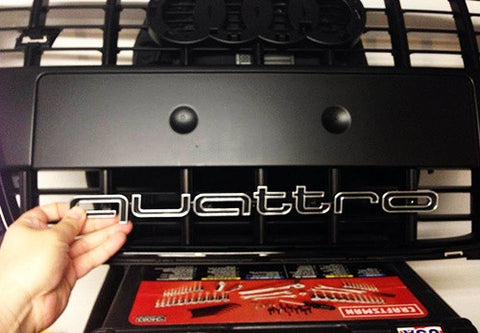 Audi Quattro RS6 Style Logo Badge Grille Emblem Chrome