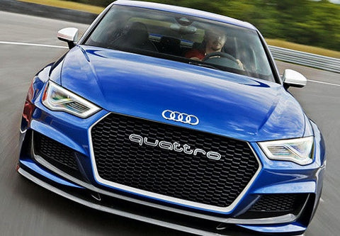 Audi Quattro RS6 Style Logo Badge Grille Emblem Chrome