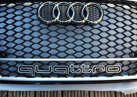 Audi Quattro RS6 Style Logo Badge Grille Emblem Chrome